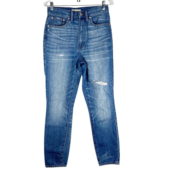 MADEWELL 100% Cotton Rigid Skinny Distressed Jeans Size 27 - Picture 3 of 8